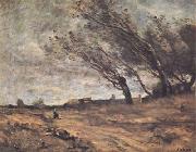 Jean Baptiste Camille  Corot Le coup de vent (mk11) Spain oil painting artist